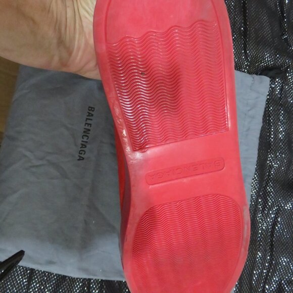 BALENCIAGA ARENA HIGH TOP SNEAKERS SIZE 45 US 12 IN VIBRANT RED - Picture 9 of 10